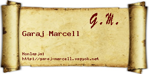 Garaj Marcell névjegykártya